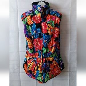OBERMEYER Floral Ski Winter Retro Full Zip Vest 10/12